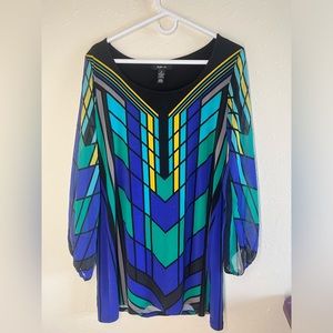 Stained glass sheer sleeve blouse